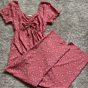 Indulge in Style Dainty floral Jumpsuit Cottagecore Empire waist Prairie sz M